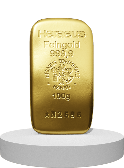 100 Gramm Goldbarren (Gegossen)